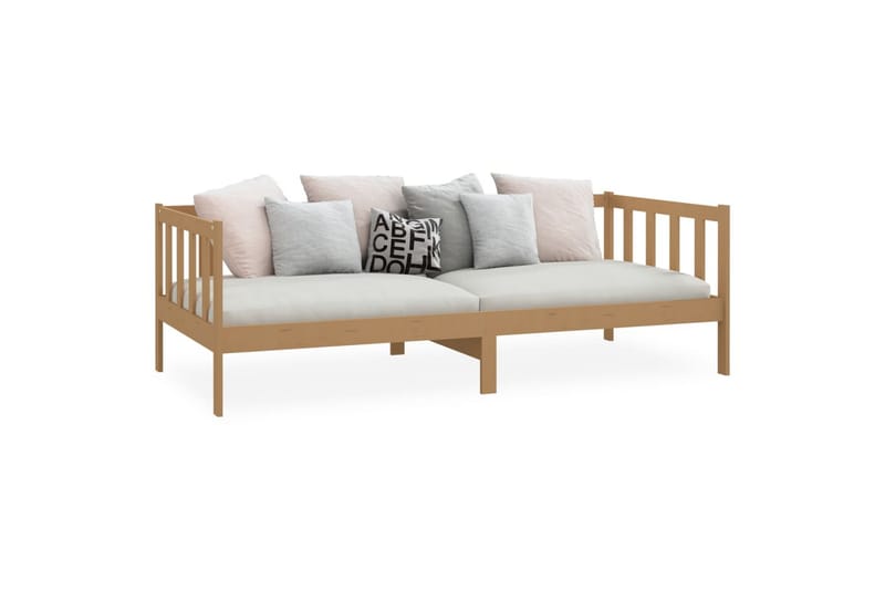 daybed 90x200 cm massivt fyrretræ gyldenbrun - Brun - Daybed