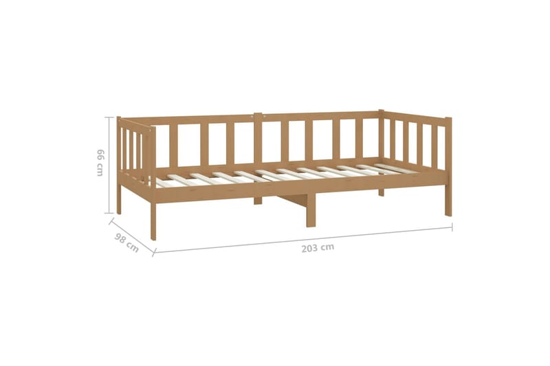 daybed 90x200 cm massivt fyrretræ gyldenbrun - Brun - Daybed