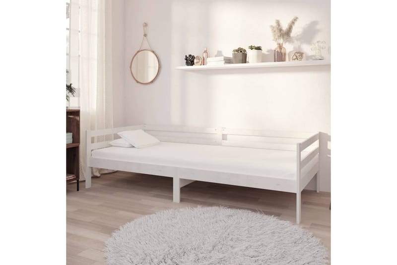 daybed 90x200 cm massivt fyrretræ hvid - Hvid - Daybed