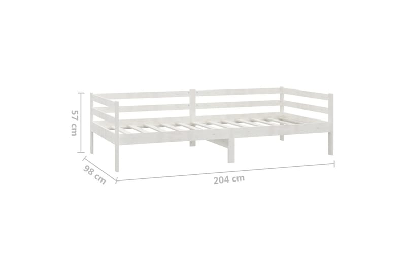 daybed 90x200 cm massivt fyrretræ hvid - Hvid - Daybed