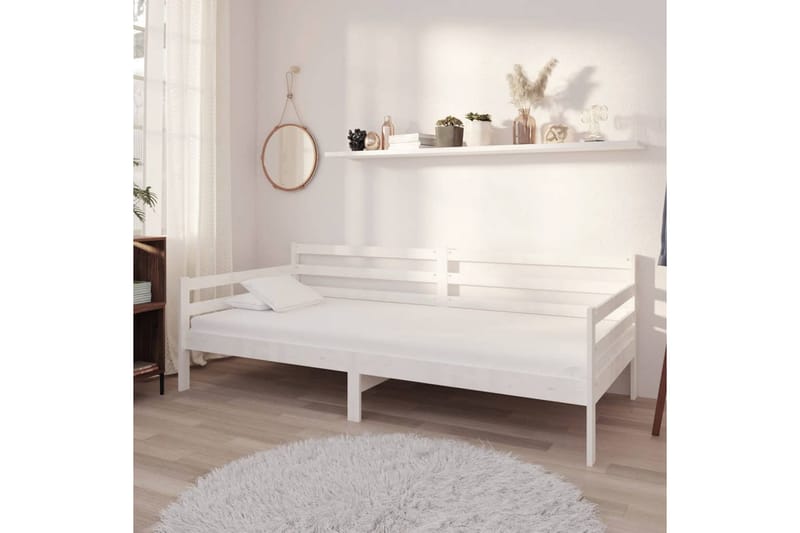 daybed 90x200 cm massivt fyrretræ hvid - Hvid - Daybed