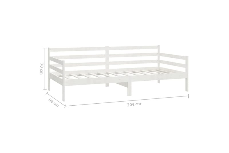 daybed 90x200 cm massivt fyrretræ hvid - Hvid - Daybed