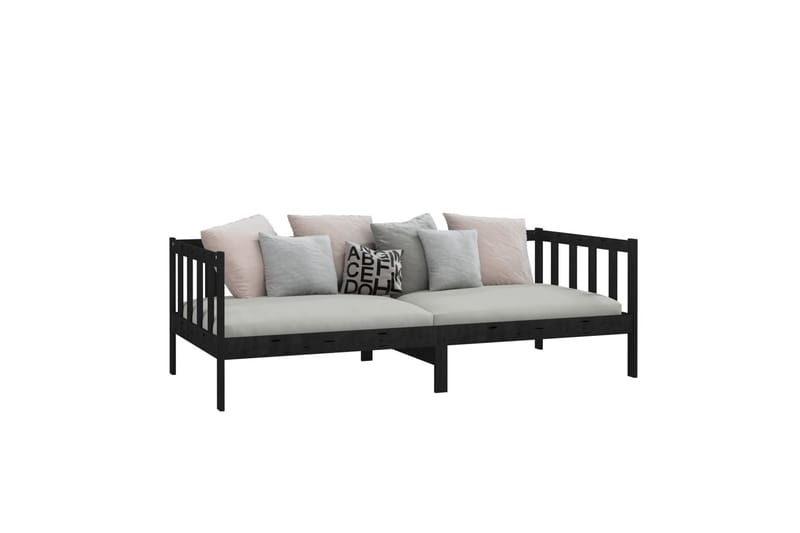 daybed 90x200 cm massivt fyrretræ sort - Sort - Daybed