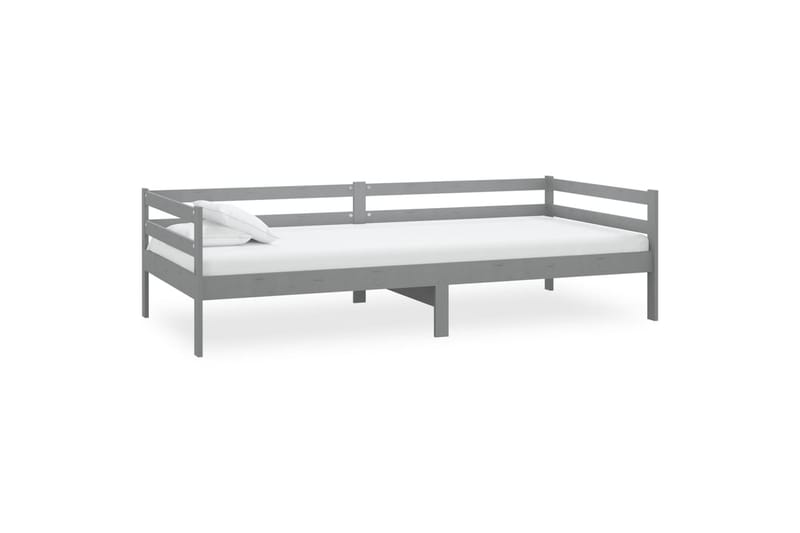 daybed med madras 90x200 cm massivt fyrretræ grå - Grå - Daybed