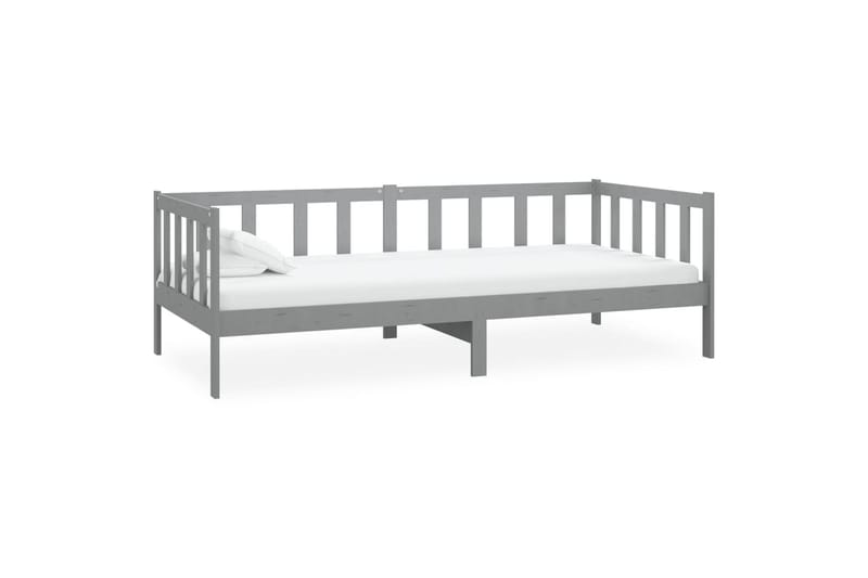 daybed med madras 90x200 cm massivt fyrretræ grå - Grå - Daybed