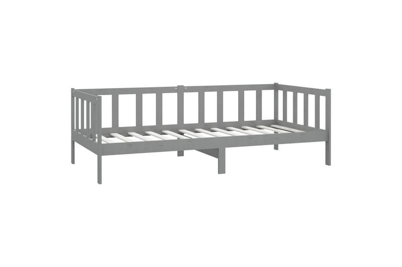 daybed med madras 90x200 cm massivt fyrretræ grå - Grå - Daybed