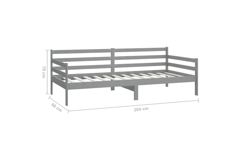 daybed med madras 90x200 cm massivt fyrretræ grå - Grå - Daybed