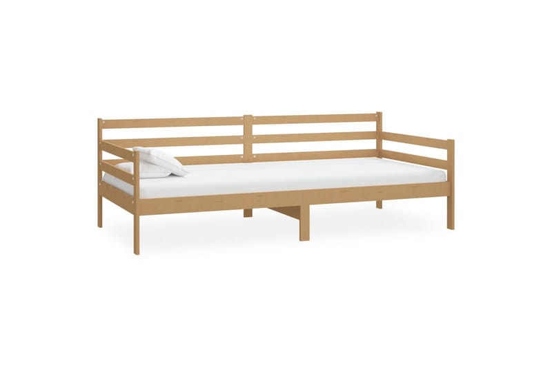 daybed med madras 90x200 cm massivt fyrretræ honningbrun - Brun - Daybed