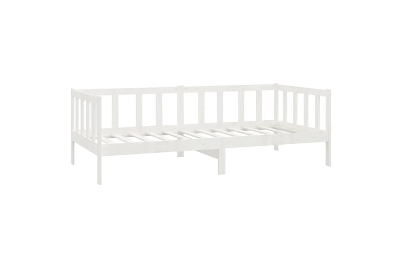 daybed med madras 90x200 cm massivt fyrretræ hvid - Hvid - Daybed