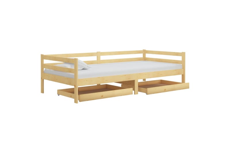 daybed med skuffer 90x200 cm massivt fyrretræ - Brun - Møbler - Sofaer - Daybed