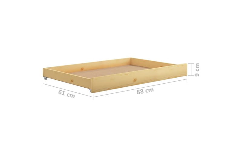 daybed med skuffer 90x200 cm massivt fyrretræ - Brun - Daybed