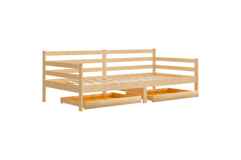 daybed med skuffer 90x200 cm massivt fyrretræ - Brun - Møbler - Sofaer - Daybed