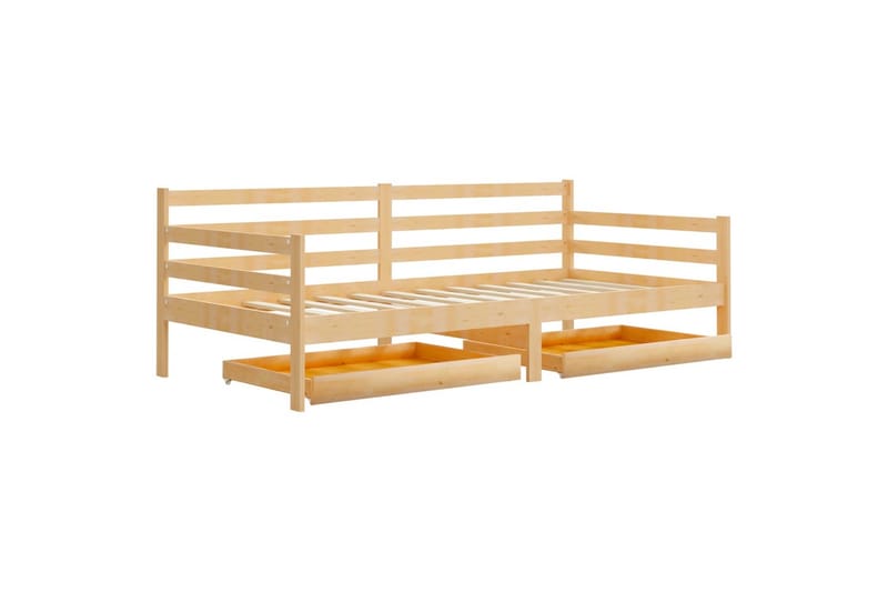 daybed med skuffer 90x200 cm massivt fyrretræ - Brun - Daybed