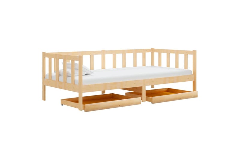 daybed med skuffer 90x200 cm massivt fyrretræ - Brun - Møbler - Sofaer - Daybed