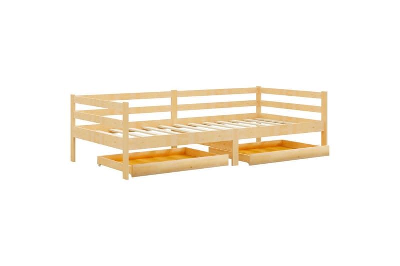 daybed med skuffer 90x200 cm massivt fyrretræ - Brun - Møbler - Sofaer - Daybed