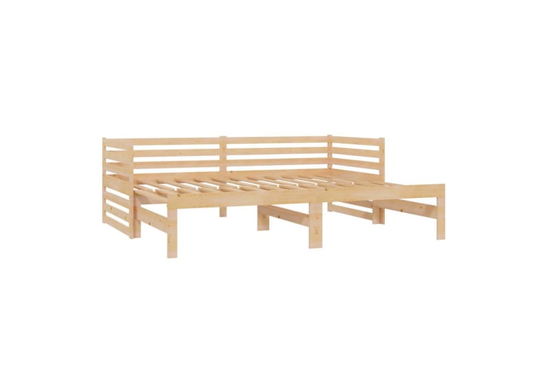 daybed med udtræk 2x(90x200) cm massivt fyrretræ - Brun - Daybed