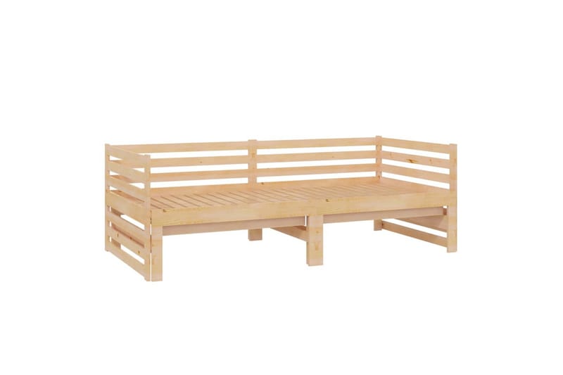 daybed med udtræk 2x(90x200) cm massivt fyrretræ - Brun - Daybed