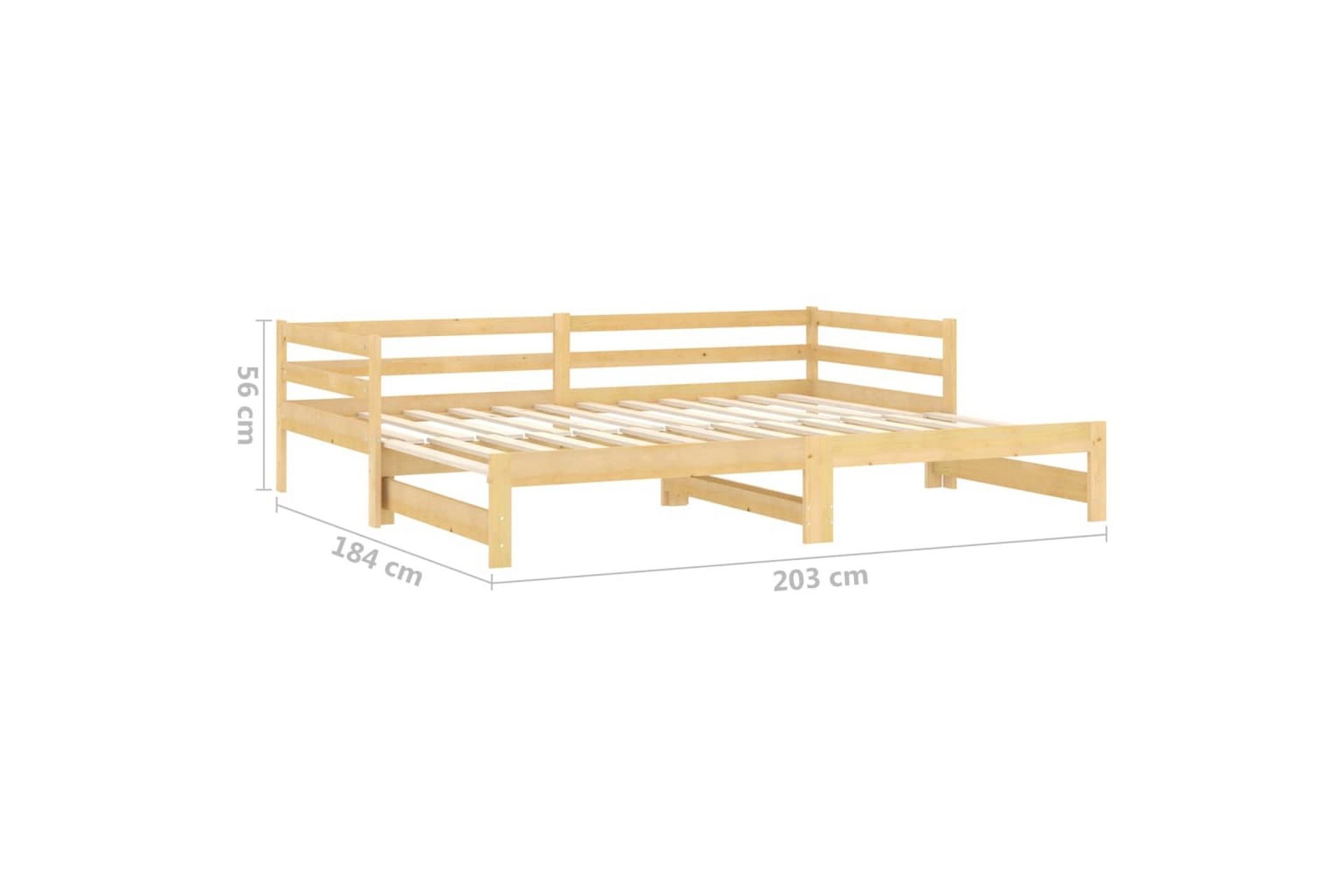 daybed med udtræk 2x(90x200) cm massivt fyrretræ - Brun - Møbler - Sofaer - Daybed