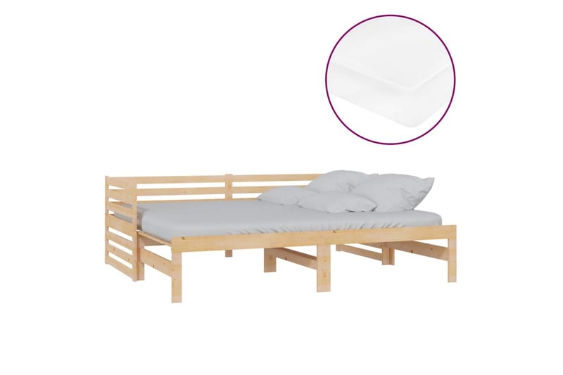 daybed med udtræk 2x(90x200) cm massivt fyrretræ - Brun - Møbler - Sofaer - Daybed