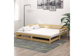 daybed med udtræk 2x(90x200) cm massivt fyrretræ - Brun - Møbler - Sofaer - Daybed