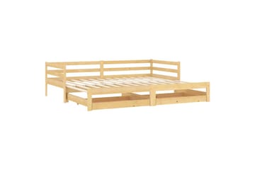 daybed med udtræk 2x(90x200) cm massivt fyrretræ - Brun - Møbler - Sofaer - Daybed