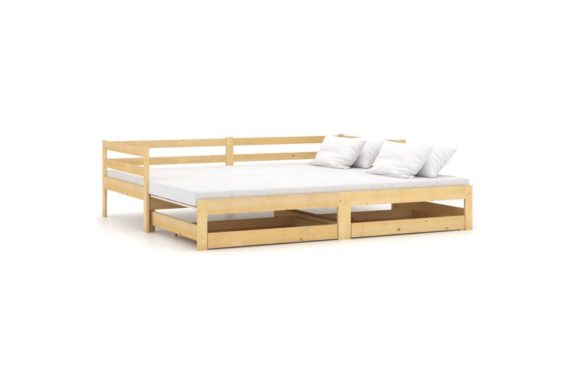 daybed med udtræk 2x(90x200) cm massivt fyrretræ - Brun - Møbler - Sofaer - Daybed