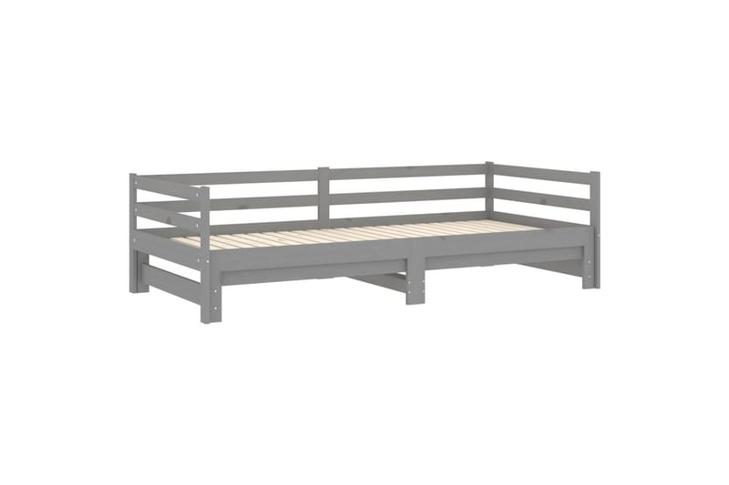 daybed med udtræk 2x(90x200) cm massivt fyrretræ grå - Grå - Daybed