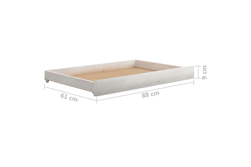 daybed med udtræk 2x(90x200) cm massivt fyrretræ hvid - Hvid - Møbler - Sofaer - Daybed