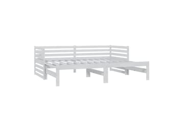 daybed med udtræk 2x(90x200) cm massivt fyrretræ hvid - Hvid - Møbler - Sofaer - Daybed