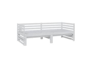 daybed med udtræk 2x(90x200) cm massivt fyrretræ hvid - Hvid - Møbler - Sofaer - Daybed