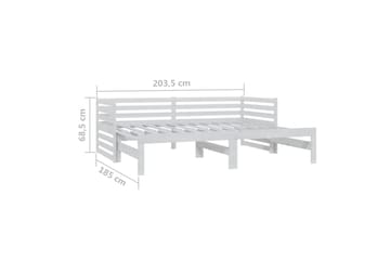 daybed med udtræk 2x(90x200) cm massivt fyrretræ hvid - Hvid - Møbler - Sofaer - Daybed