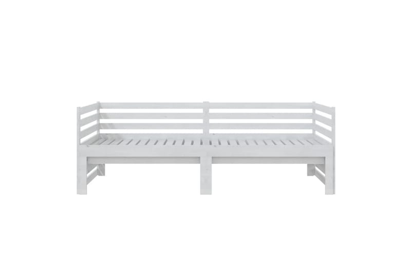 daybed med udtræk 2x(90x200) cm massivt fyrretræ hvid - Hvid - Daybed