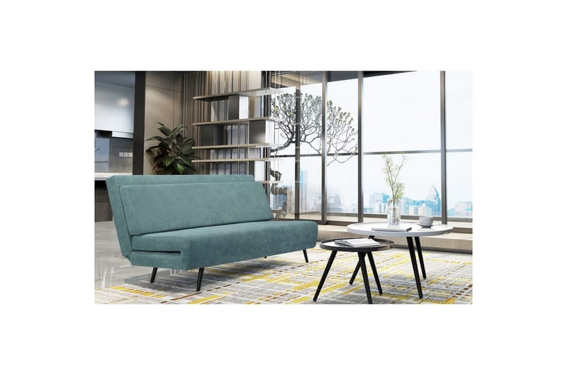 Daybed Mallory Lys Petrol, Linnedstof/Metal/Træ - Lys Petrol, Linnedstof/Metal/Træ - Møbler - Sofaer - Sovesofaer