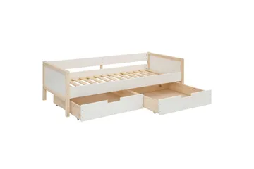 Daybeds uden ryglæn Loft24 Sovesofa Square Line Hvid,Natur - Møbler - Senge - Gæsteseng & ekstraseng - Udtrækkelig seng