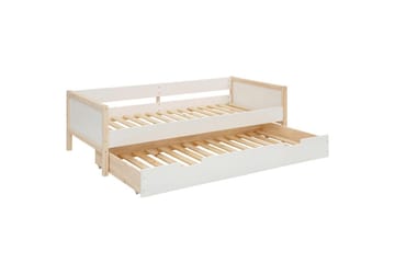 Daybeds uden ryglæn Loft24 Sovesofa Square Line Hvid,Natur - Møbler - Senge - Gæsteseng & ekstraseng - Udtrækkelig seng