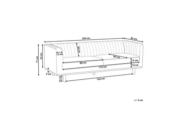 Daymian Sofa 3-personers - Beige/Mørkt træ - Møbler - Sofaer - 3 personers sofa