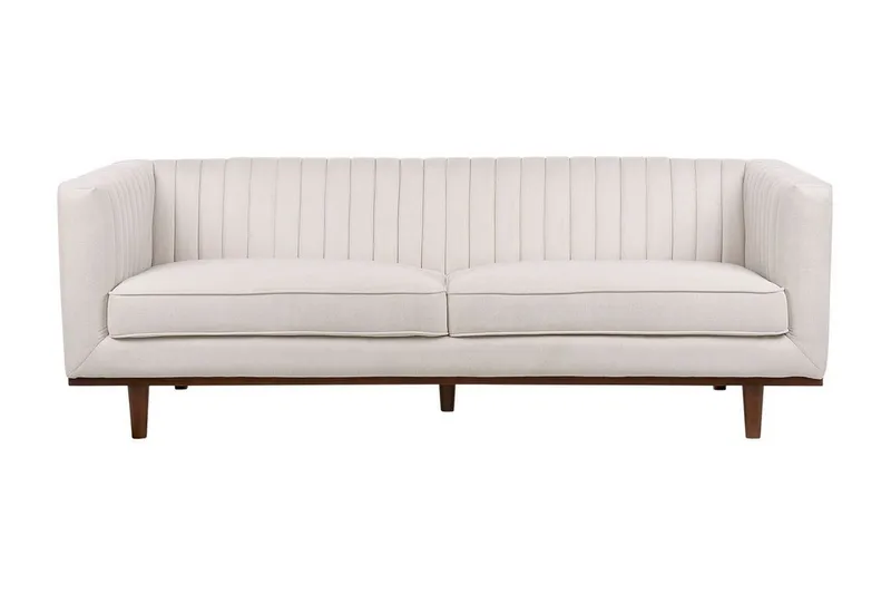 Daymian Sofa 3-personers, Beige/Mørkt træ