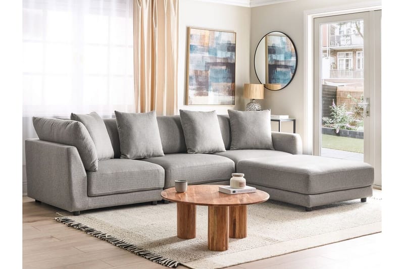 Delisha Sofa 3-personers - Grå/Sort - Møbler - Sofaer - Lædersofaer