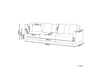 Delisha Sofa 3-personers - Grå/Sort - Møbler - Sofaer - 3 personers sofa