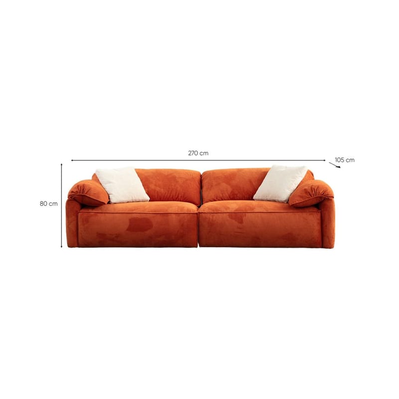 Derebasi 3-personers sofa - Orange - Møbler - Sofaer - 3 personers sofa