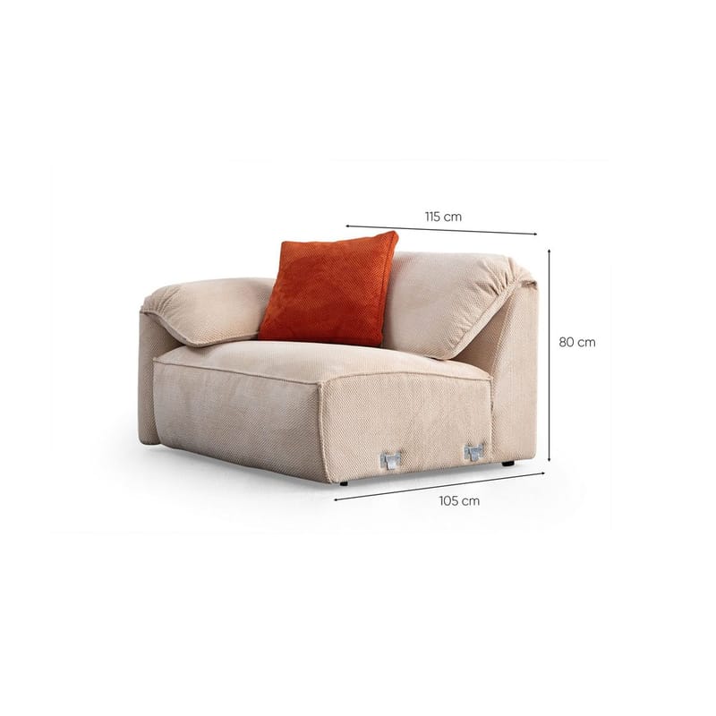 Derebasi 4-personers Hjørnesofa - Cremehvid - Møbler - Sofaer - Hjørnesofa