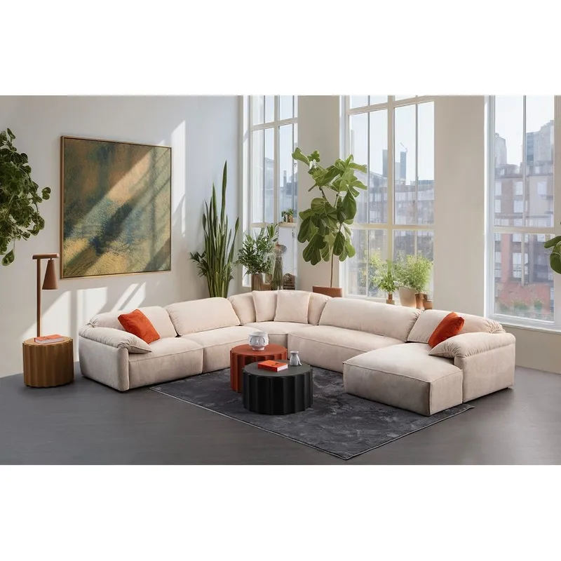 Derebasi 6-personers Hjørnesofa Två Hörn - Cremehvid - Møbler - Sofaer - Hjørnesofa