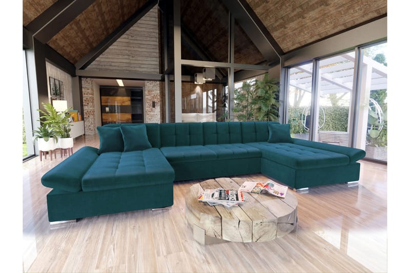 Dewitt Sovesofa Dobbelt Chaiselong 4-Personers, Grøn