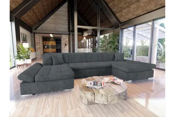 Dewitt Sovesofa med Dobbelt Chaiselong 4-personers i Bouclé - Grå - Møbler - Sofaer - Sovesofaer