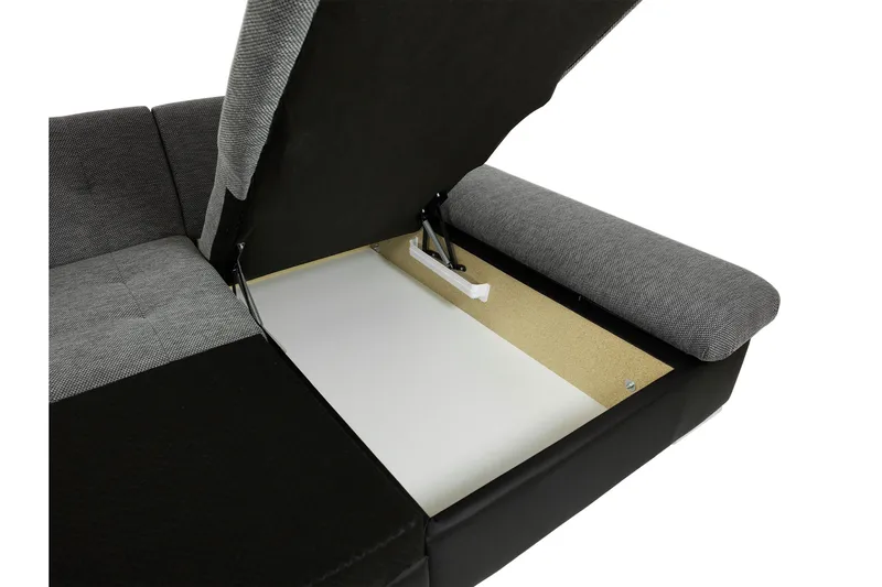 Dewitt Sovesofa med Dobbelt Chaiselong 4-personers i Kunstlæder - Hvid / Grå - Møbler - Sofaer - Sovesofaer