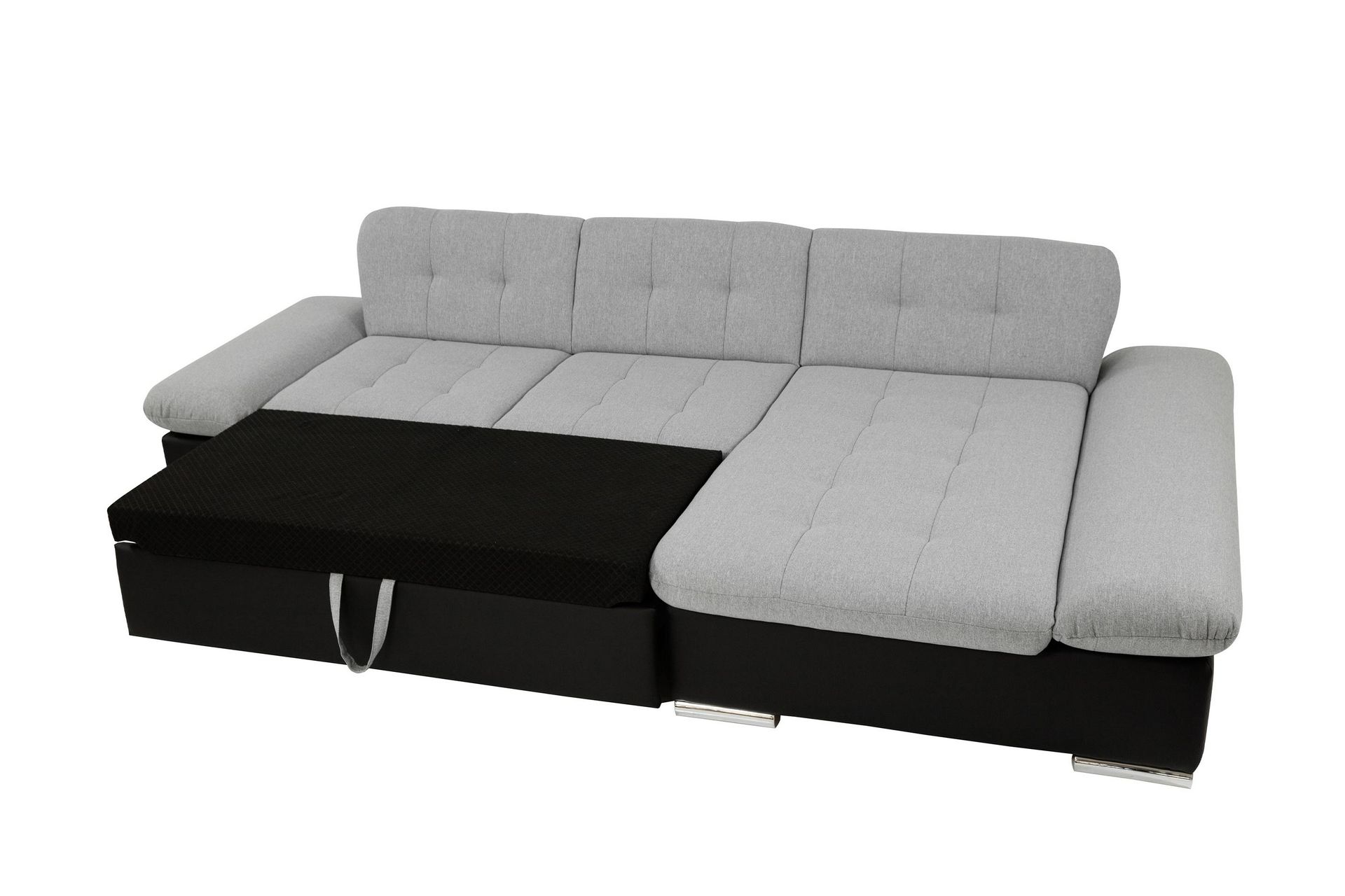 Djerra Sovesofa med Chaiselong 3-personers i Bouclé - Grå - Møbler - Sofaer - Sovesofaer