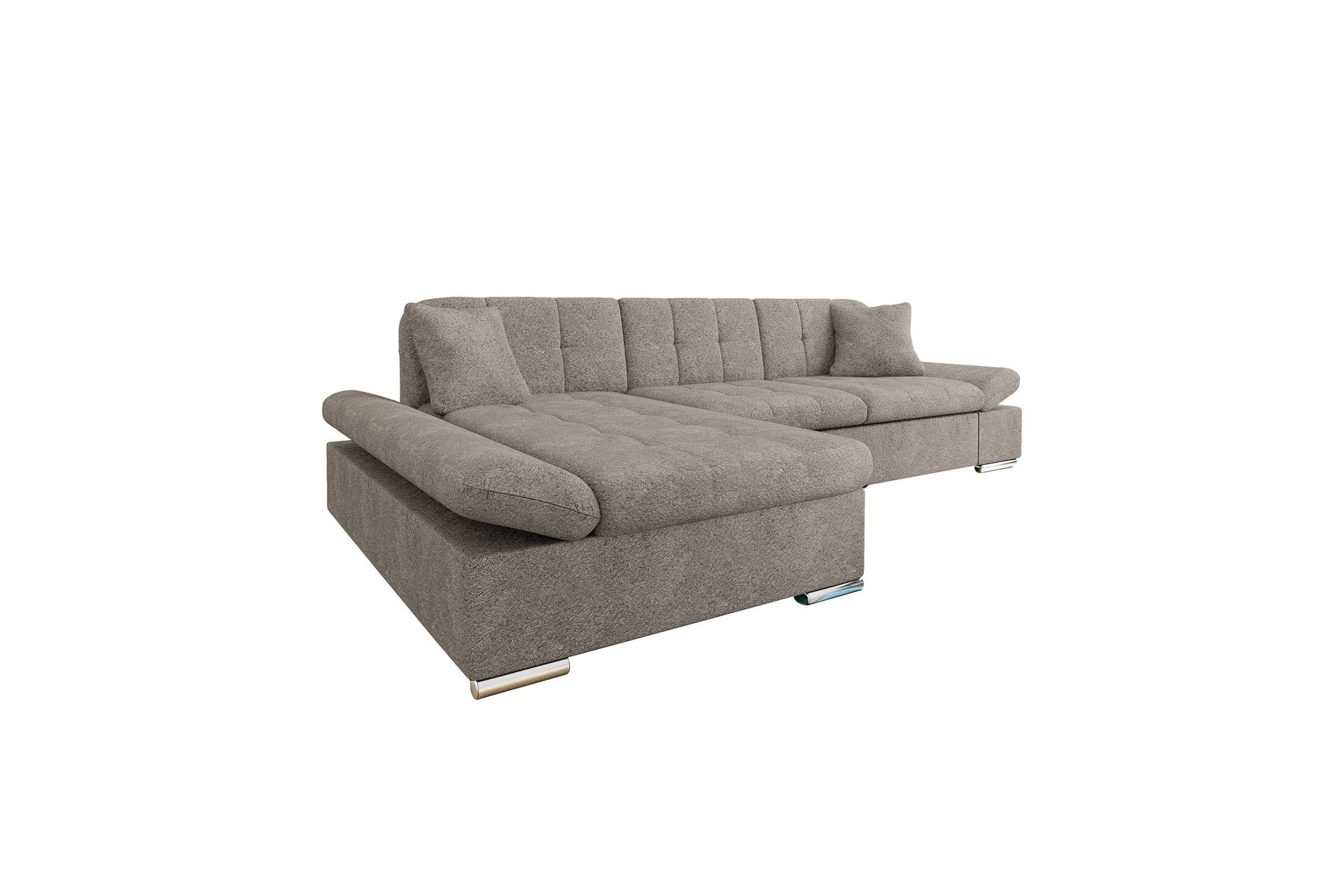 Djerra Sovesofa med Chaiselong 3-personers i Bouclé - Grå - Møbler - Sofaer - Sovesofaer