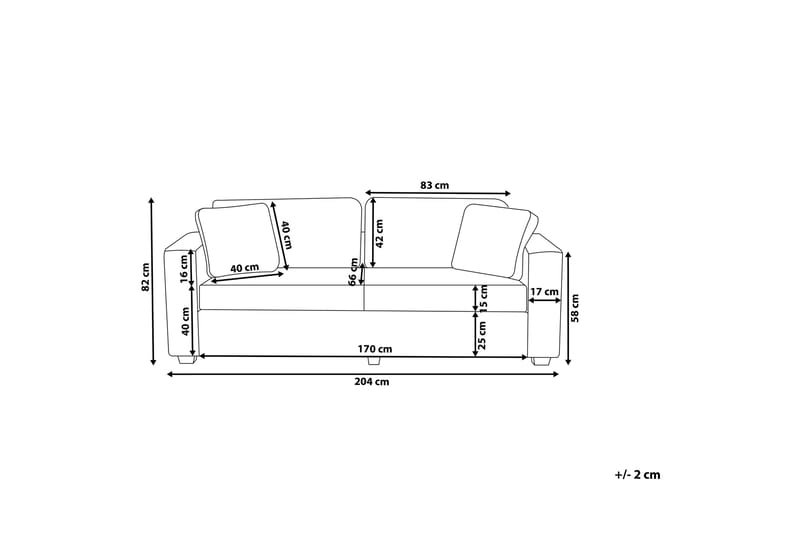 Dolund Sofa 3-personers - Sort/Grå - Møbler - Sofaer - 3 personers sofa