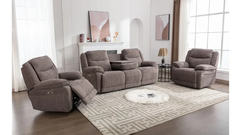 Drevia reclinersofa 3-personers elektrisk - Muldvarpefarvet - Møbler - Sofaer - Recliner sofaer