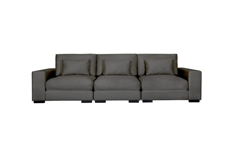 Dubai 3-Pers. sofa Velour - Mørkegrå - Velour sofaer - 3 personers sofa